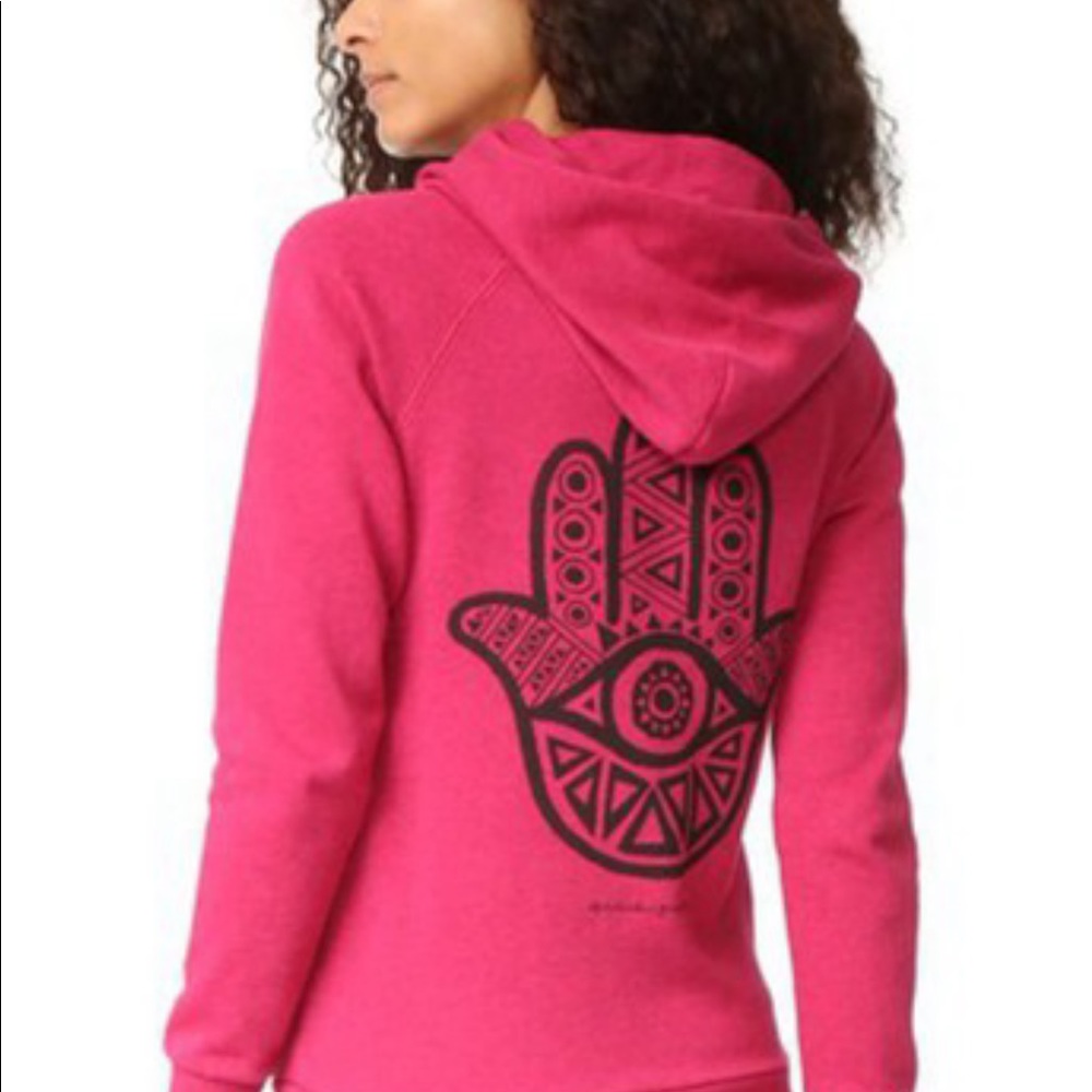 Spiritual Gangster Pink Hamsa Eye Tribeca Hoodie M
